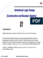 Combinational Logic Design and Boolean Algebra