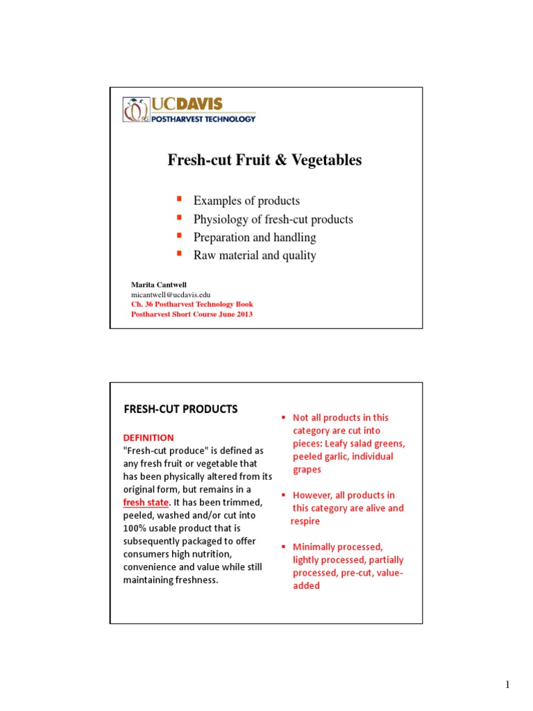 FreshCut Fruit & Vegetables PDF Vegetables Shelf Life