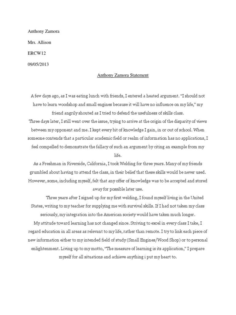 Personalstatement | PDF