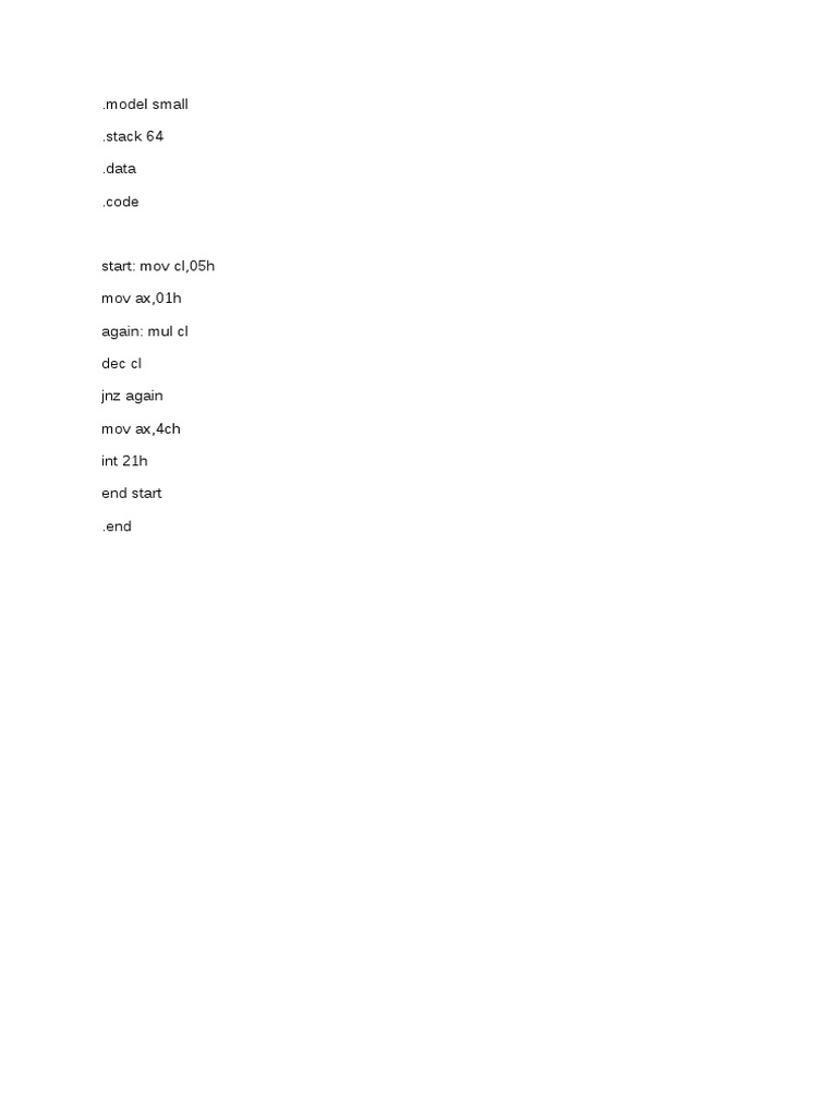 Assembly Code for Multiplication Loop | PDF | Computers | Technology ...
