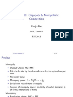 Lecture 18: Oligopoly & Monopolistic Competition: Xiaojia Bao