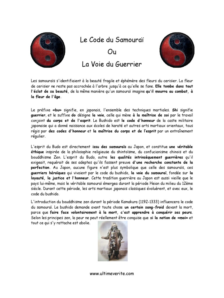 Le Code Du Samourai Ou La Voie Du Guerrier Sciences Philosophiques Science