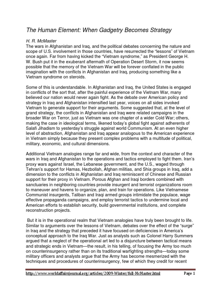 The Human Element When Technology Becames Strategy | PDF | Vietnam War ...