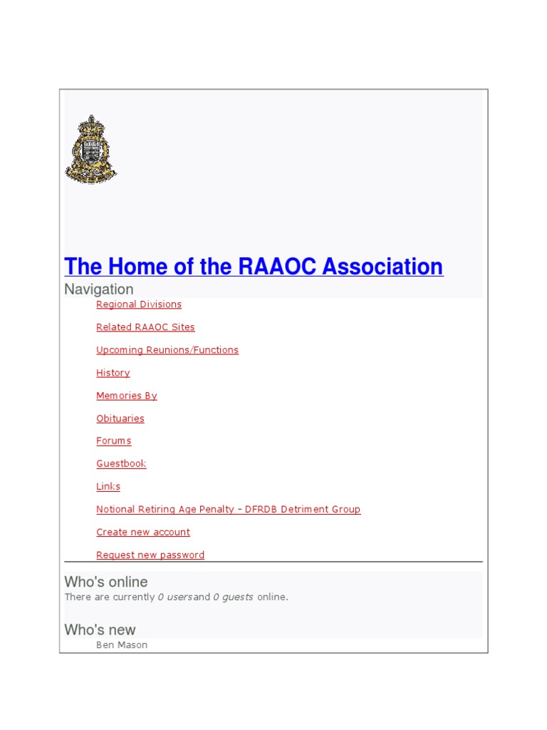 The Home of The RAAOC Association | PDF