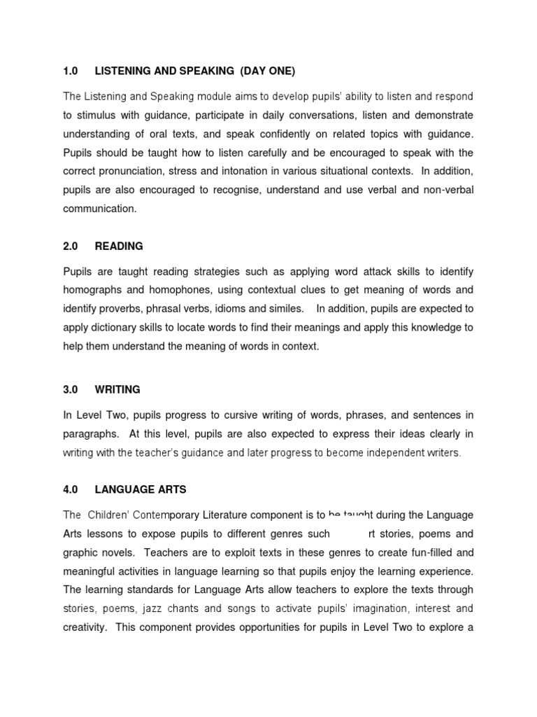 1.0 Listening and Speaking (Day One) | PDF | Career & Growth | Language ...