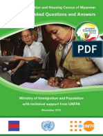 Frequently Asked Questions and Answers: The 2014 Population and Housing Census of Myanmar