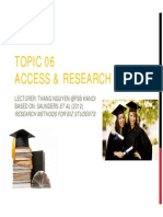 Topic 06 Access & Research Ethics: Dissertation