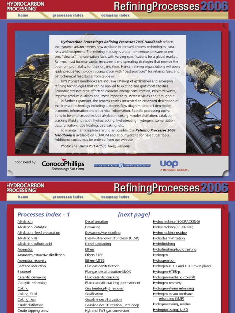 Refining Processes Handbook 2006 | PDF | Cracking (Chemistry ...