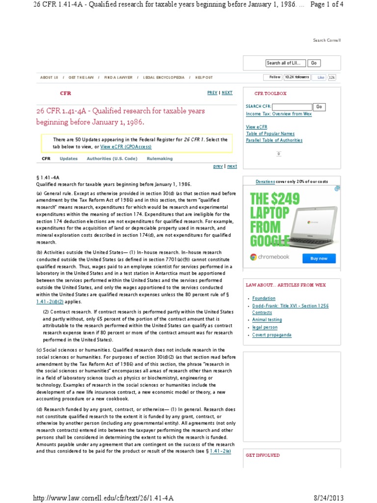 WWW Law.cornell Edu CFR Text 26 1.414A PDF Code Of Federal