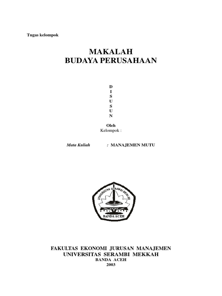 Contoh Makalah Manajemen Mutu