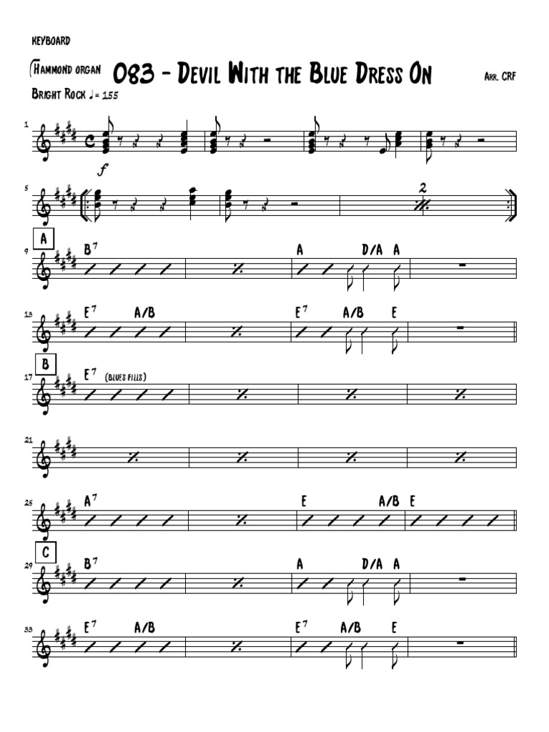 083 - Devil With The Blue Dress On - KEYBOARD PDF | PDF