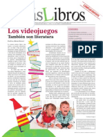 "Los Videojuegos También Son Literatura" en Revista MásLibros Año 4 #20 (Diciembre 2013