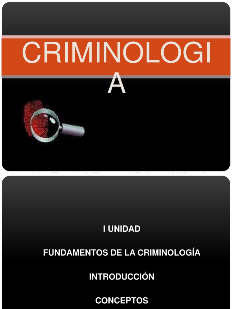 CRIMINOLOGIA - PPT Diapositivas | PDF | Criminología | Delito
