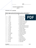 Cumulative Vocabulary Activity (Unit 5) : Name: Date
