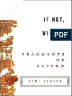 Sappho Anne Carson Transl. if Not, Winter Fragments of Sappho 2003