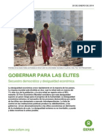 Gobernar para Las Élites - Secuestro Democrático y Desigualdad Económica - OXFAM Intermón 20 de Enero de 2014