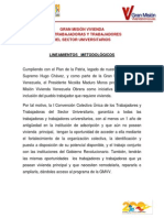 Metodologia Gran Mision Vivienda Sector Universitario 21-10-13