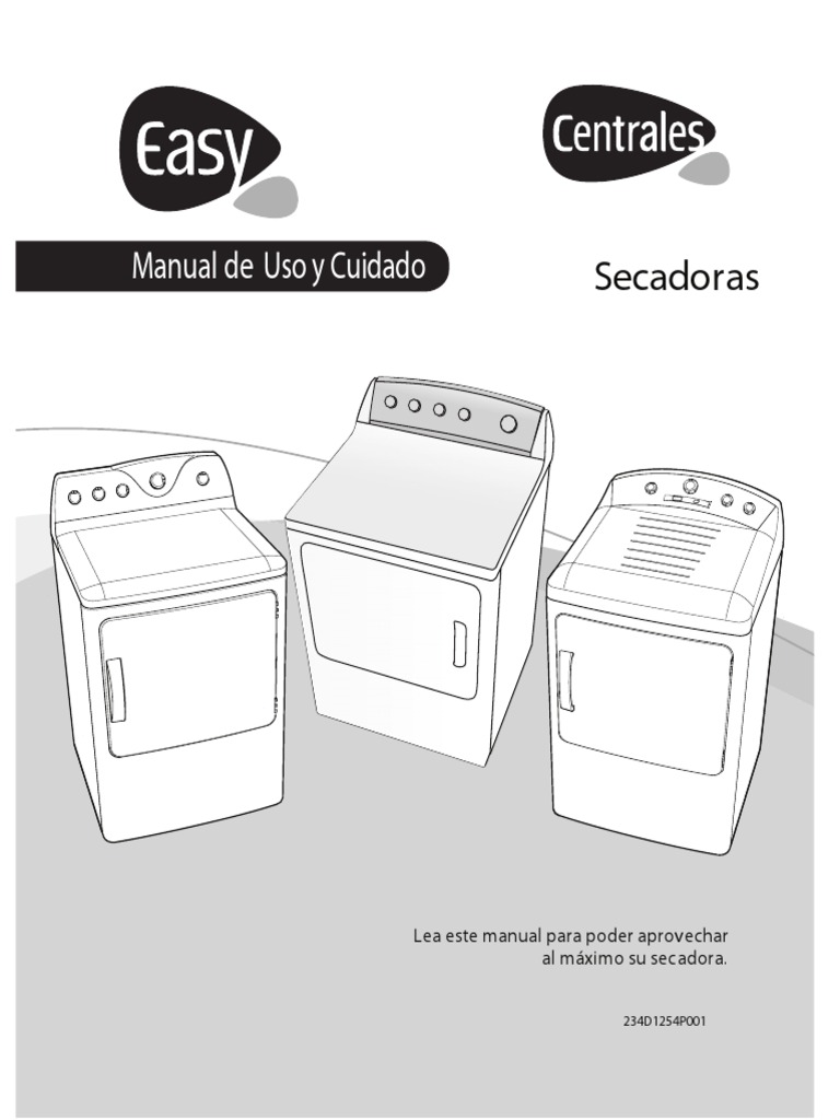Manual SecadorasEasy2010 Secadora de ropa Póliza de seguros