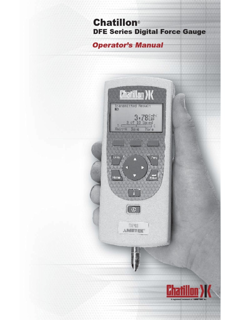 Dfe Series Digital Force Gauge User Manual (1) Manufactured Goods Technology