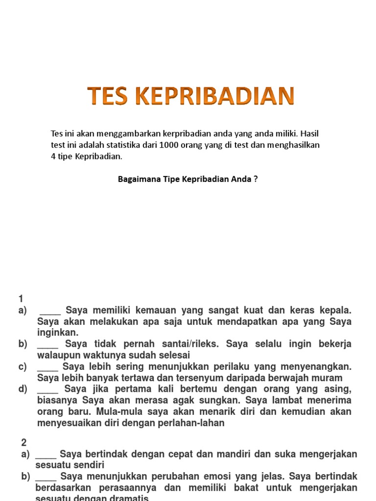Tes Kepribadian