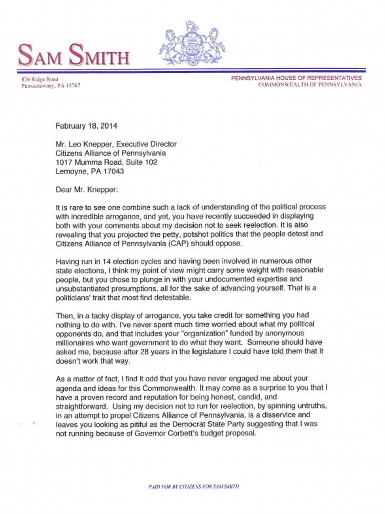 CAP Letter | PDF