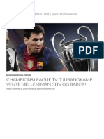 Champions League TV: Tjubangkamp I Vente Mellem Man City Og Barca!