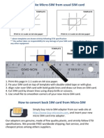 Convert full-size SIM to Micro-SIM with printable template
