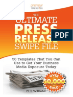The Ultimate Press Release Swipe File by Pete Williams - SAMPLE