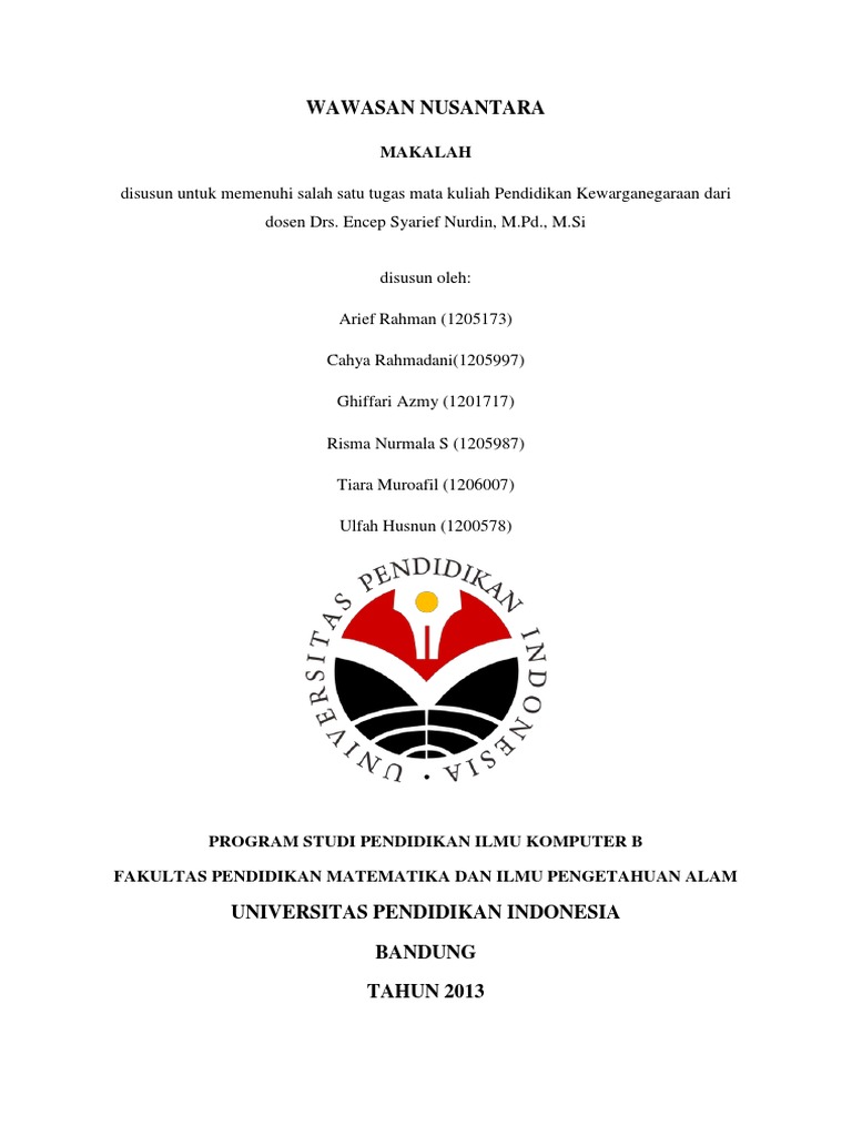 MAKALAH WAWASAN NUSANTARA