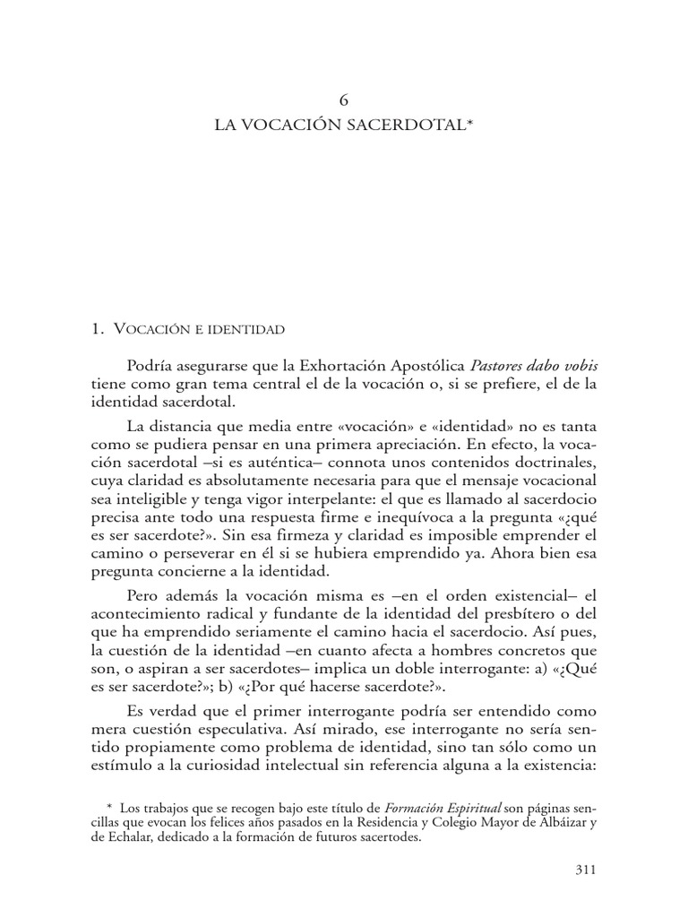 La Identidad en la Vocación Sacerdotal | PDF | Sacerdote | Cristo (título)