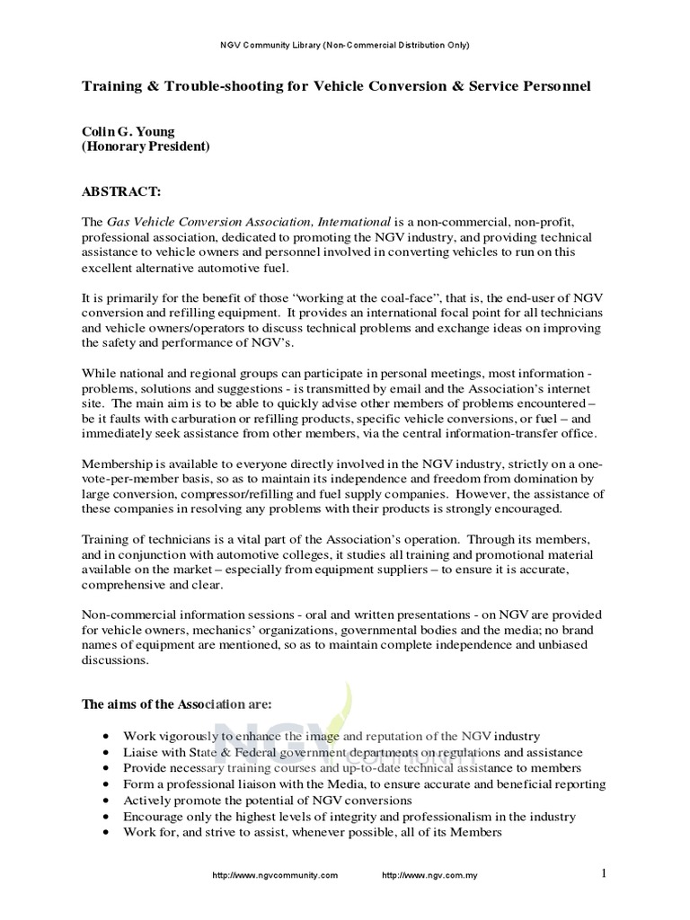 140 - Training & Troubleshooting Guide For NGV Conversion | PDF ...