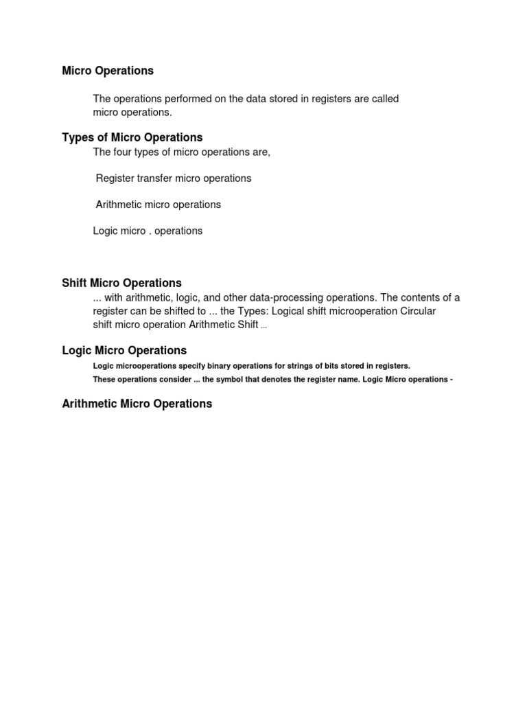 Micro Operations Overview | PDF
