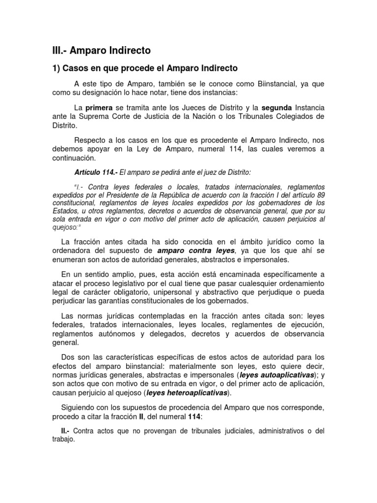Amparo Indirecto | PDF | Caso de ley | Derecho Constitucional