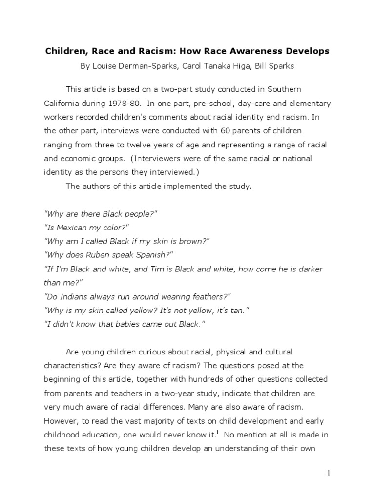 Ec Childrenraceracism English | PDF | Racism | Discrimination & Race ...