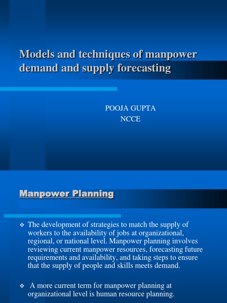Manpower Demand Forecasting Techniques | PDF | Forecasting | Human ...