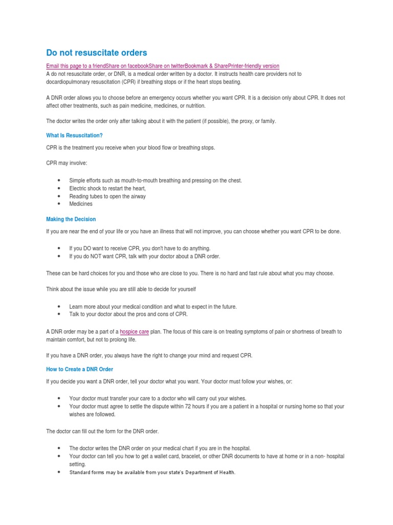 Do Not Resuscitate Orders PDF Organ Donation Organ Transplantation