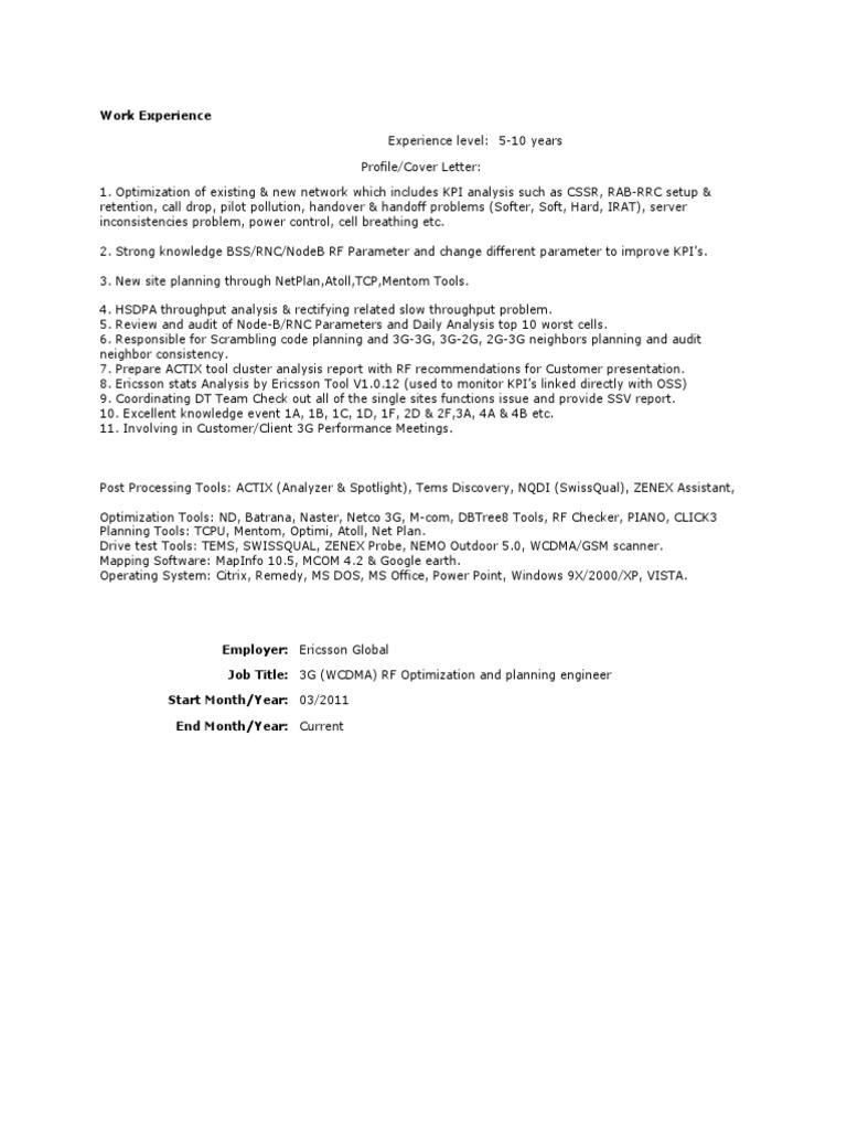 Work Experience | PDF