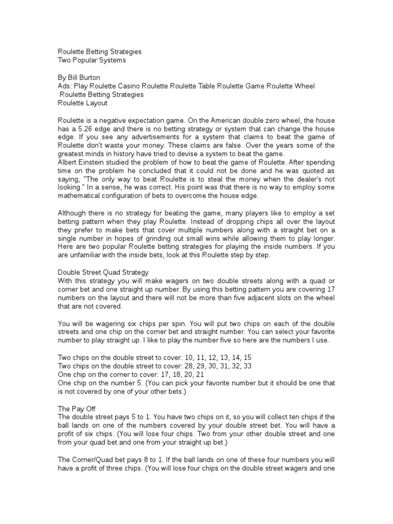 Roulette double your bet strategy