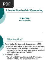 Introduction To Grid Computing: J.Sudha