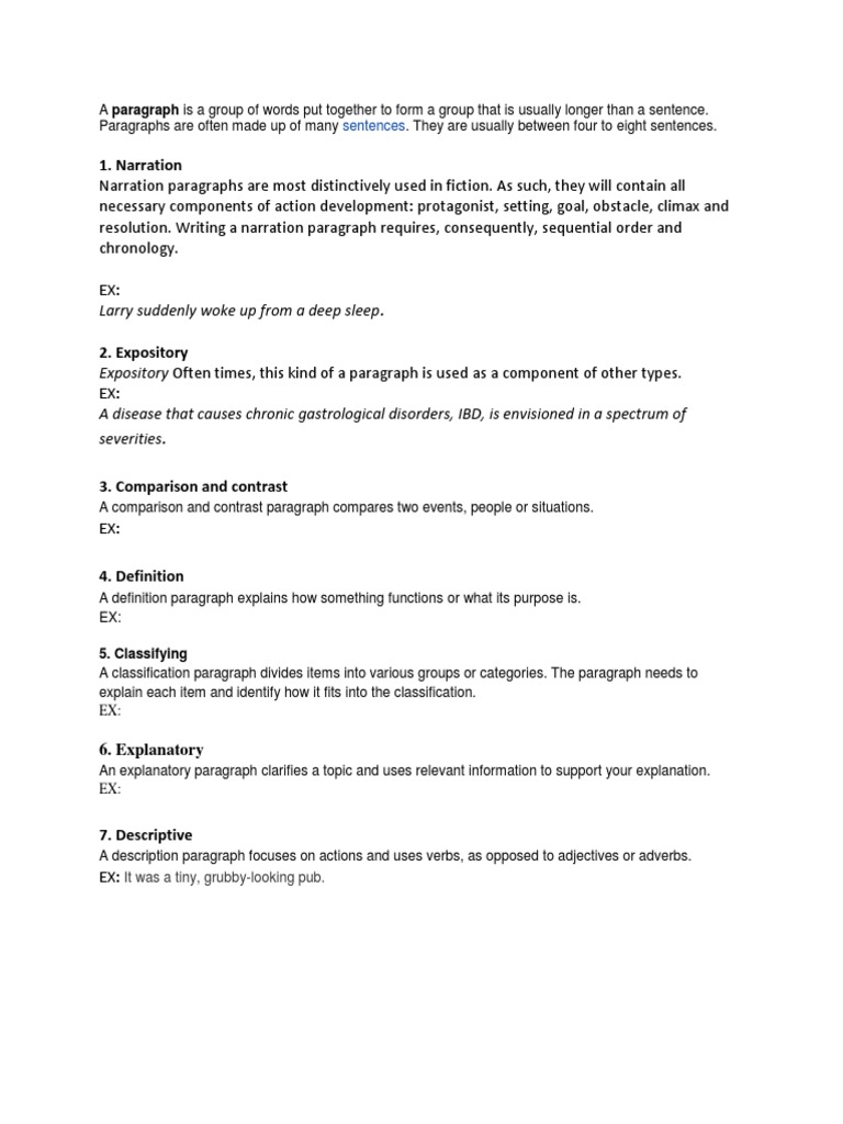 Types of Paragraphs Explained | PDF