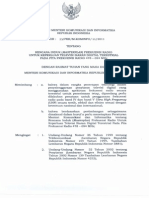 Peraturan Menteri Komunikasi Dan Informatika Nomor 23 Tahun 2011 Tentang Masterplan Frekuensi Radio