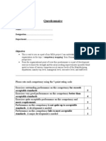 Competency Mapping Questionnaire