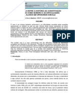 PARALELO ENTRE A HISTÓRIA DA CONSTITUIÇÃO Do Zero Como Número e As Dificuldades Dos Alunos em Operarem Com Ele