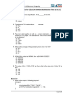 Acts.cdac.in Acts PDF C-CAT Sample Questions