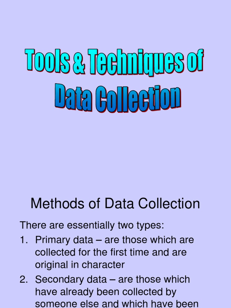 Data Collection Methods | Download Free PDF | Observation | Survey ...