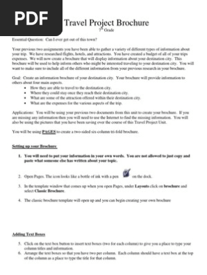 7th travel project brochure