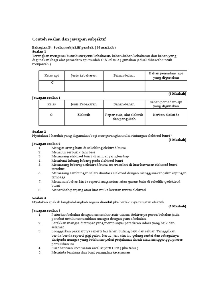 Contoh Soalan Dan Jawapan Subjektif Pdf