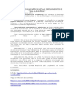 Diferença entre custas, emolumentos e taxa judiciária