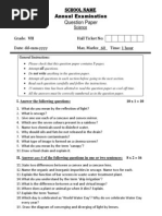 Class VII English Sample Paper