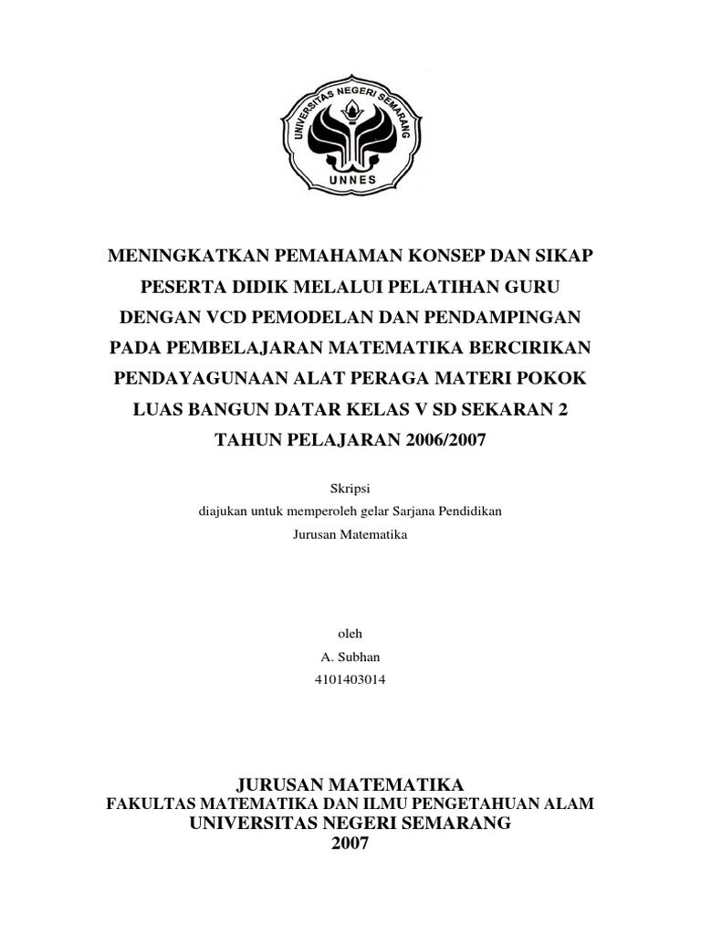Skripsi Matematika Ptk Ide Judul Skripsi Universitas